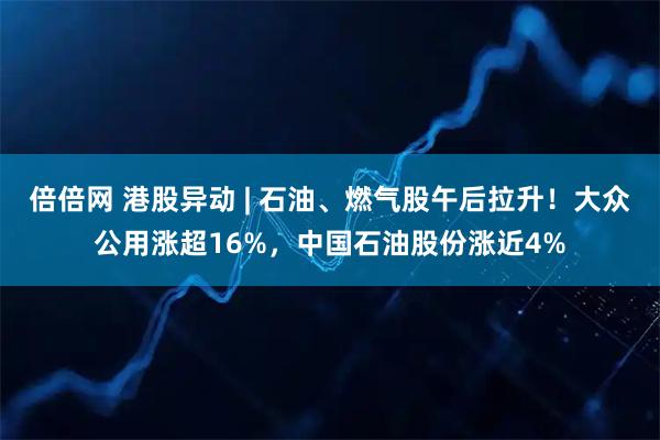 倍倍网 港股异动 | 石油、燃气股午后拉升！大众公用涨超16%，中国石油股份涨近4%