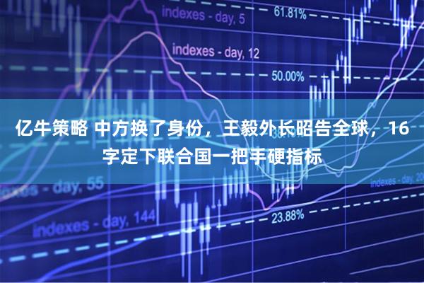 亿牛策略 中方换了身份，王毅外长昭告全球，16字定下联合国一把手硬指标